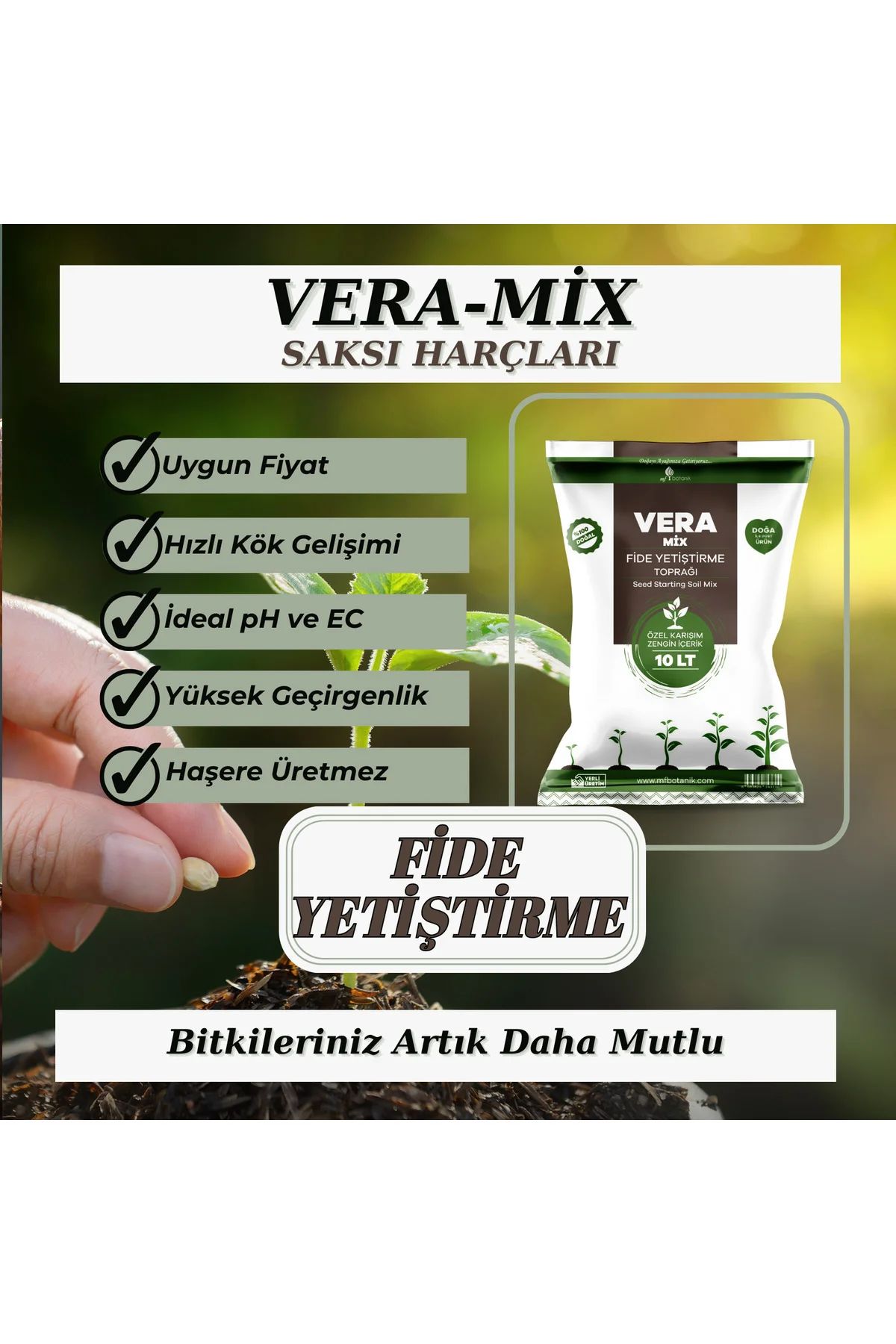 Sebze Fide Yetiştirme Toprağı 10 Litre Tohum Çimlendirme Harcı