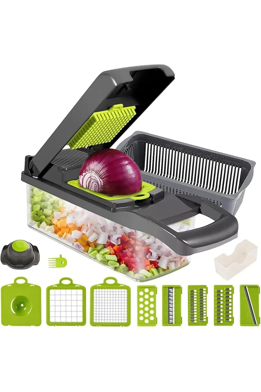 Sebze kesici, 13'ü 1 arada profesyonel çok fonksiyonlu sebze dili
