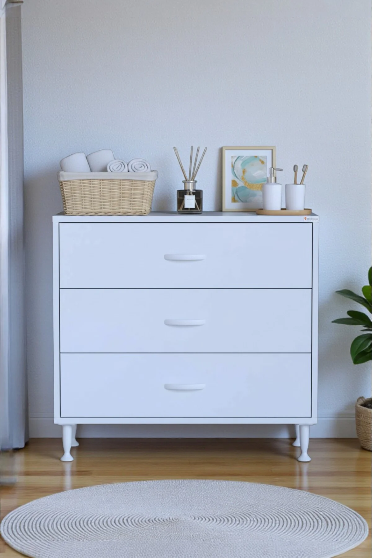 Seçer 3 Çekmeceli 80 cm Banyo ve Mutfak Dolabı Beyaz 80x75x32,5 c