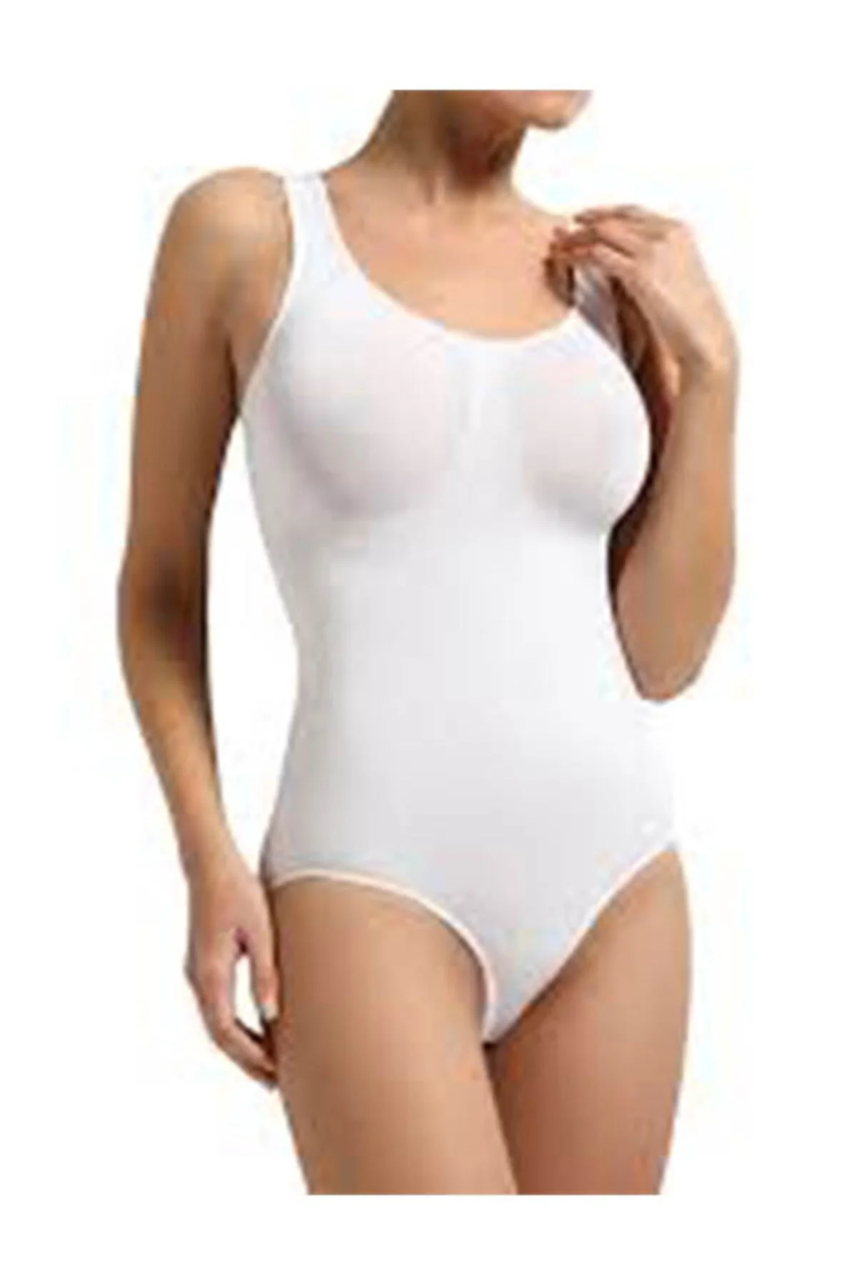 Secret Moda Kadın Askılı Kadın Body Beyaz 4059