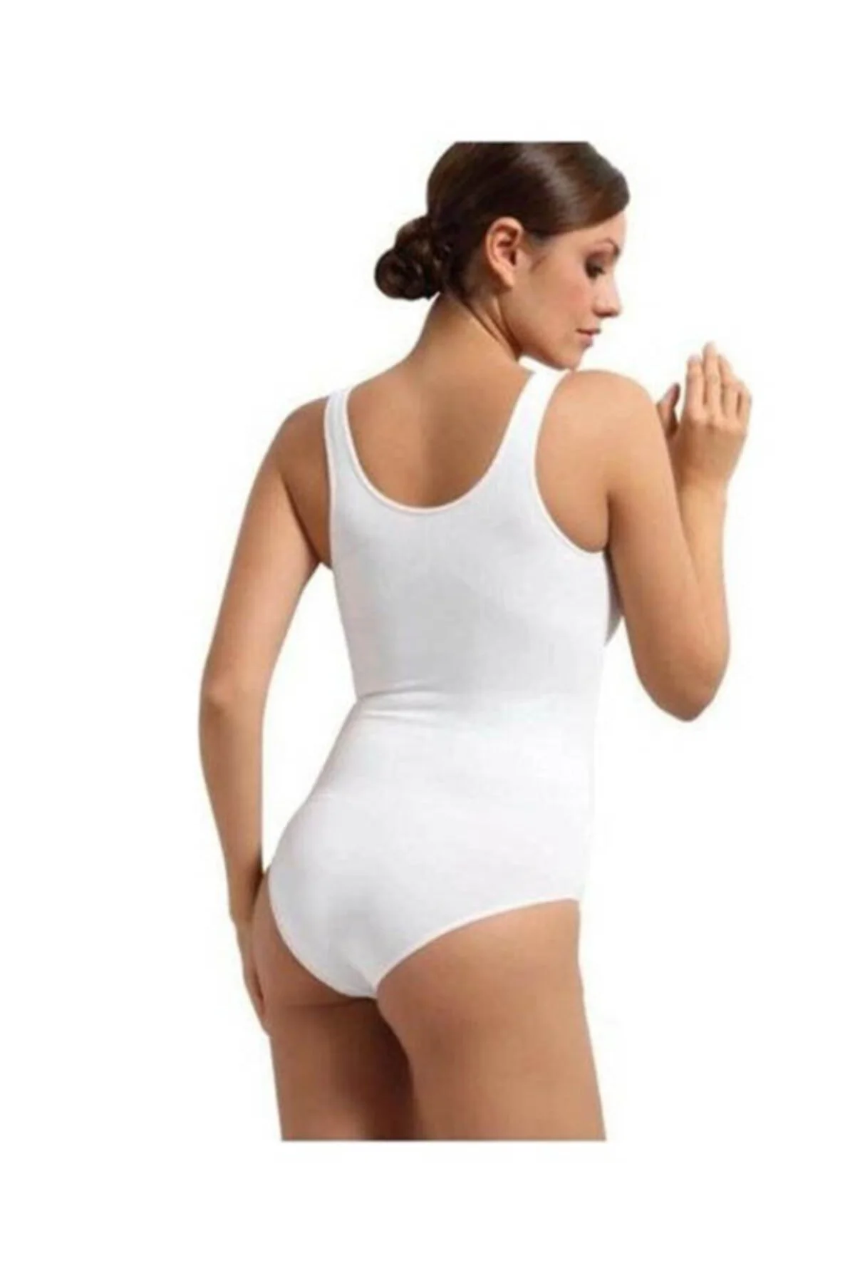 Secret Moda Kadın Askılı Kadın Body Beyaz 4059