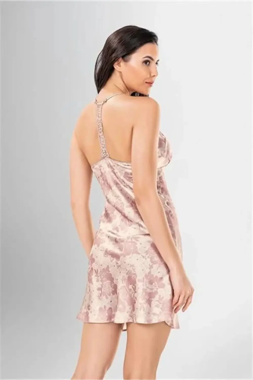 Secretsita 2 li Kısa Sabahlık Takımı Desenli