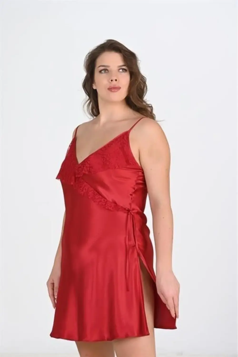 Secretsita Büyük Beden Bordo Gecelik 2107