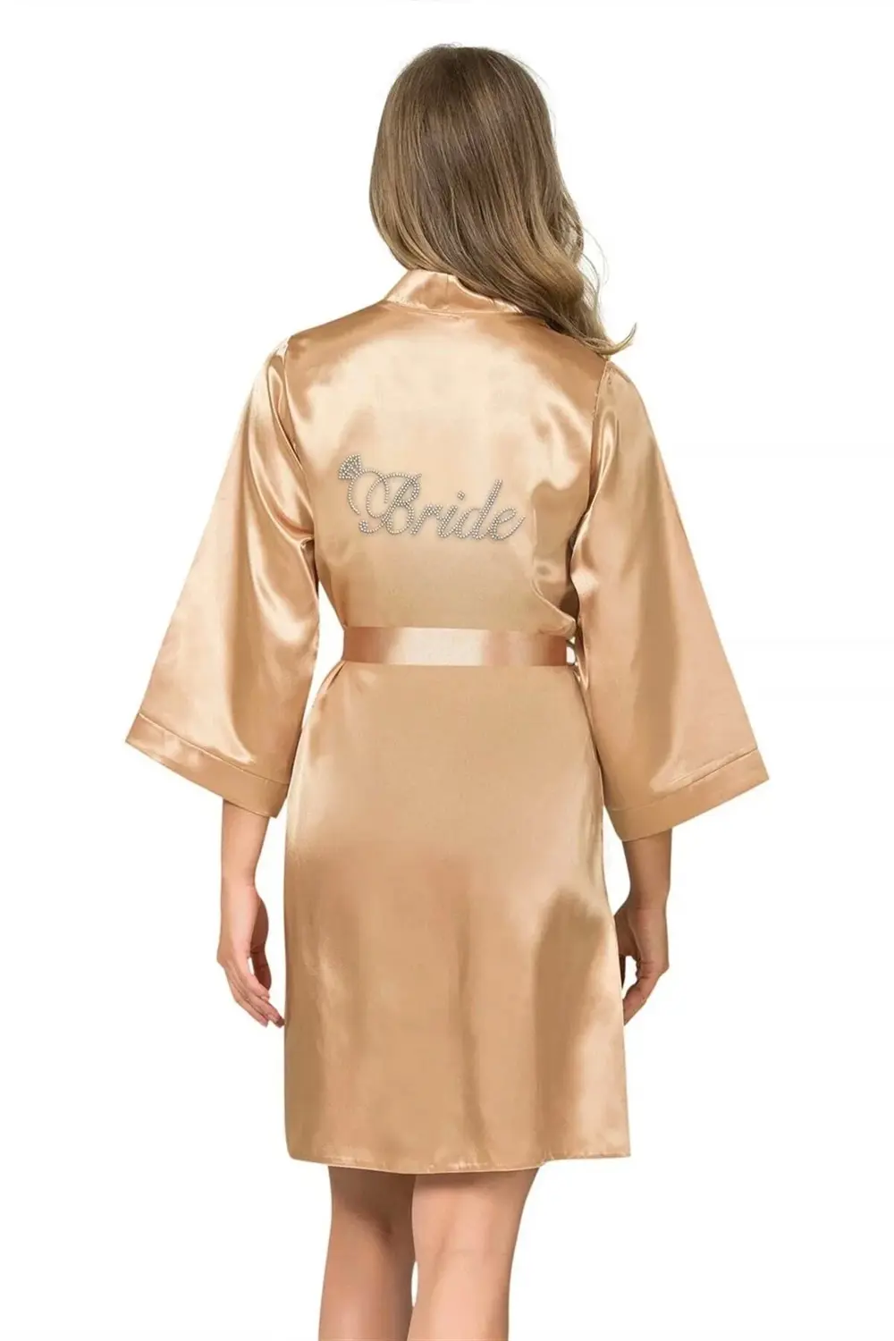 Secretsita Gold Kısa Saten Bride Sabahlık