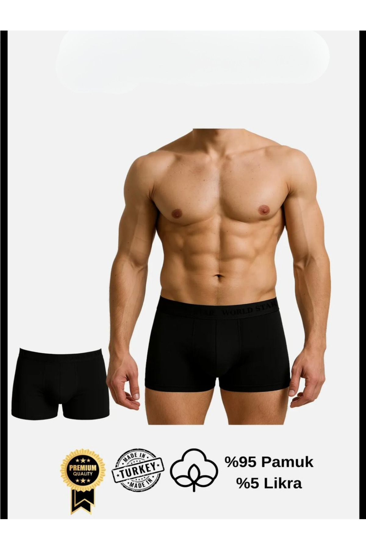 Mulvix Secretsita Pamuklu Düz Siyah Renk Erkek Boxer