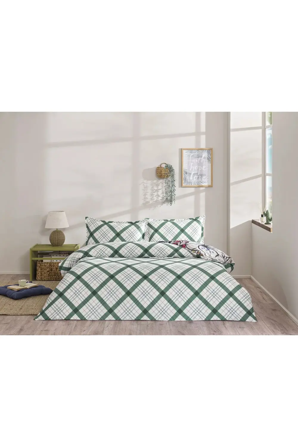 Seç&ser Çift Kişilik Nevresim Takımı Greeny Yeşil ( Iki Tarafı De