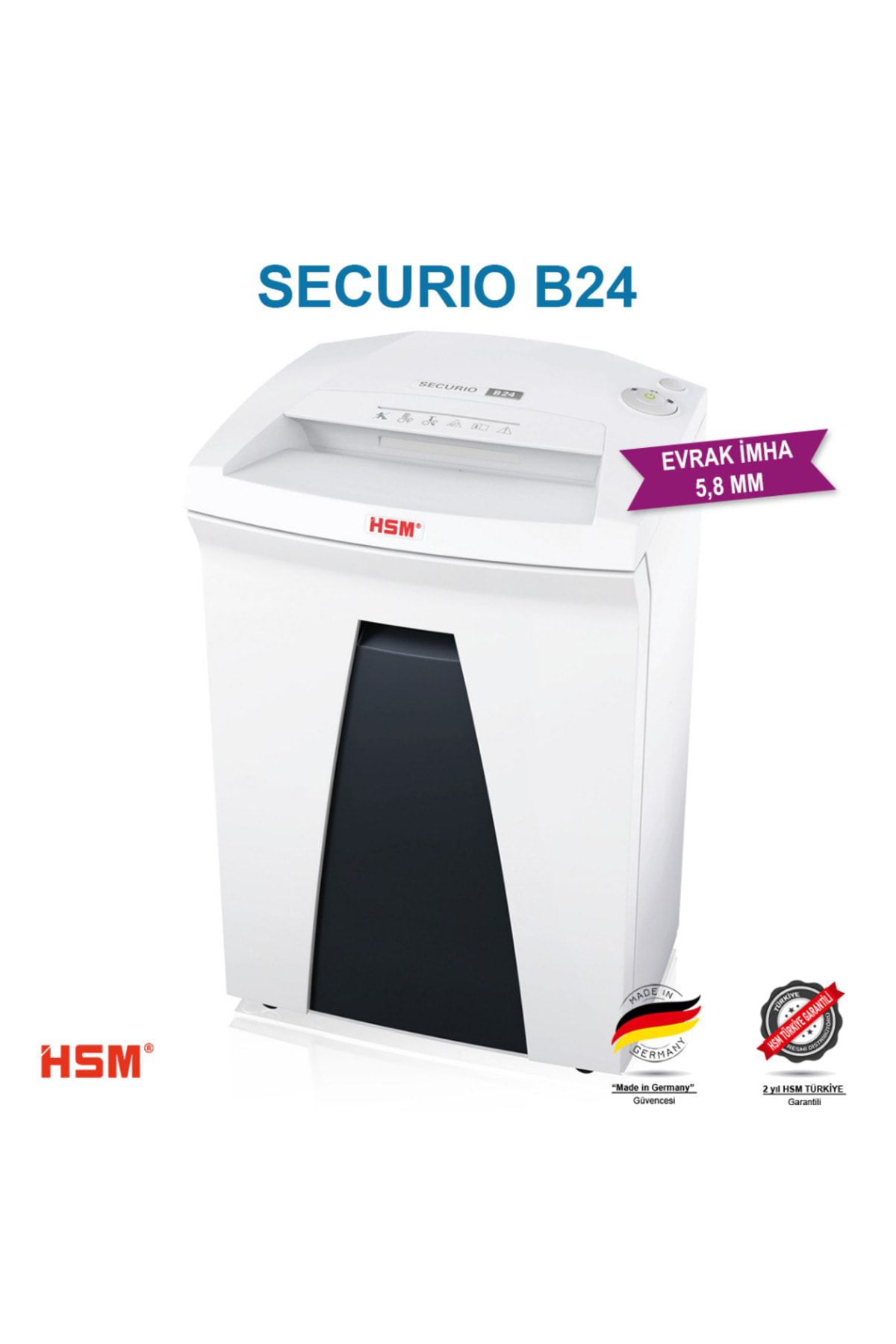 Securıo B24 Evrak Imha Makinesi / Kağıt Kırpma Makinesi - Düz/şer