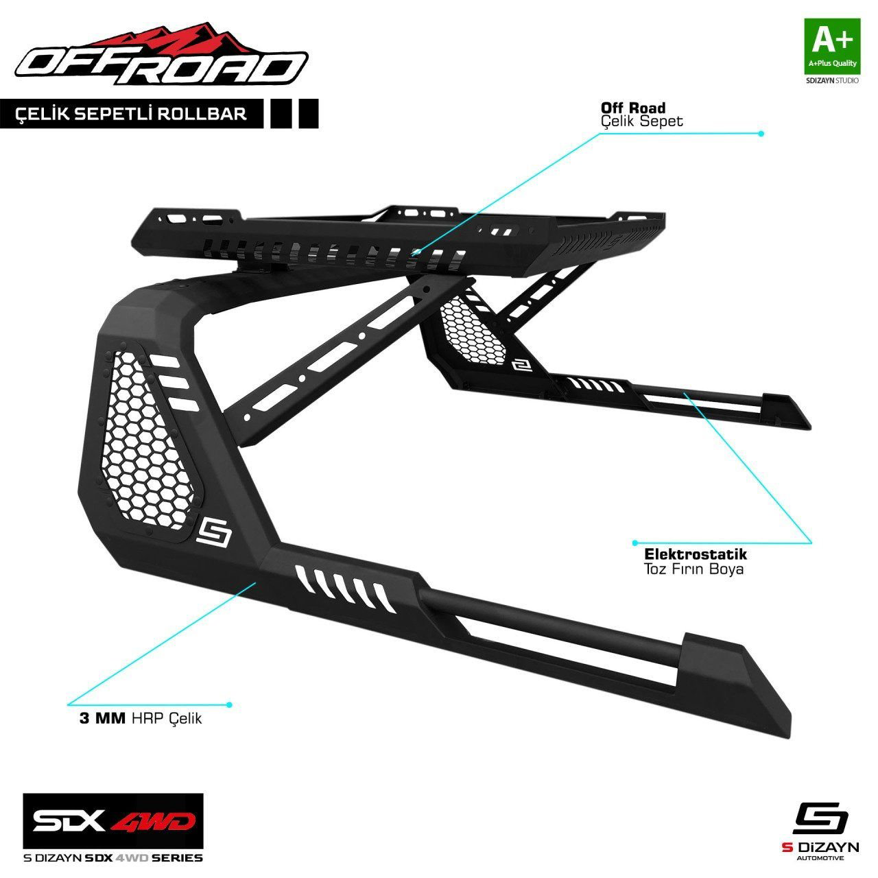 Sedan 4Wd Uyumlu Off Road Nissan Navara 3 Sepetli Çelik Roll Bar Sedan 4Wd Uyumlu Off Road Nissan Navara 3 Sepetli Çelik Roll Bar