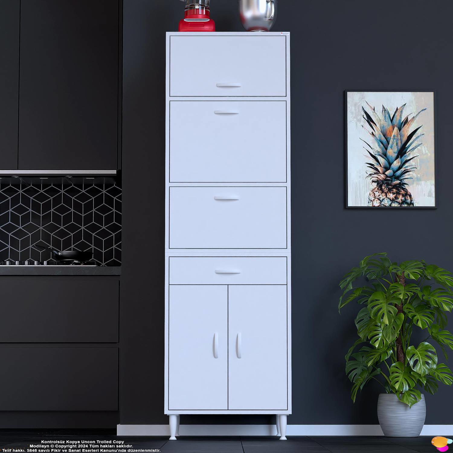 Sedef 60x195x48 cm Fırın ve Mikrodalga Dolabı Kapaklı Beyaz Organ Sedef 60x195x48 cm Fırın ve Mikrodalga Dolabı Kapaklı Beyaz Organ