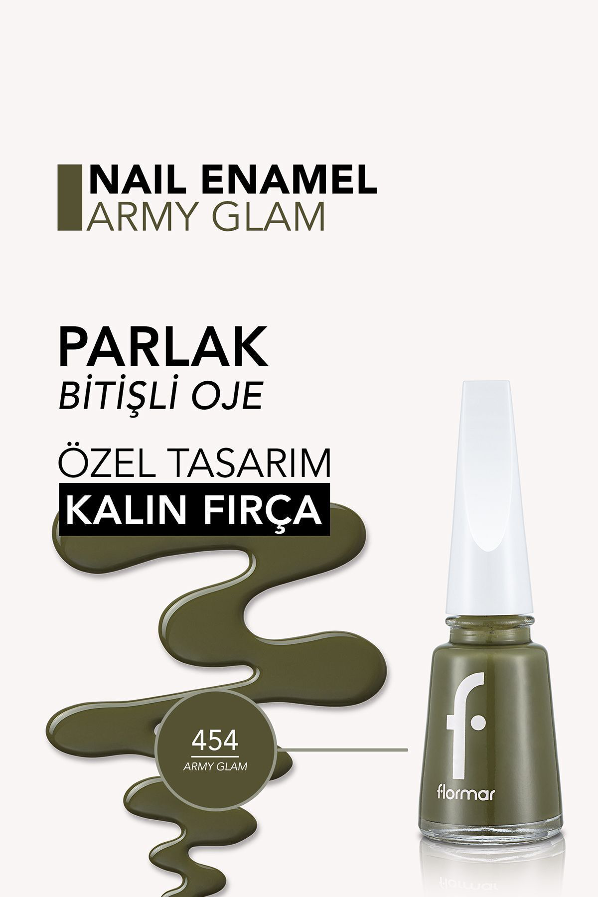 Flormar Sedefli Parlak Oje 454(Yeşil) Nail Enamel-