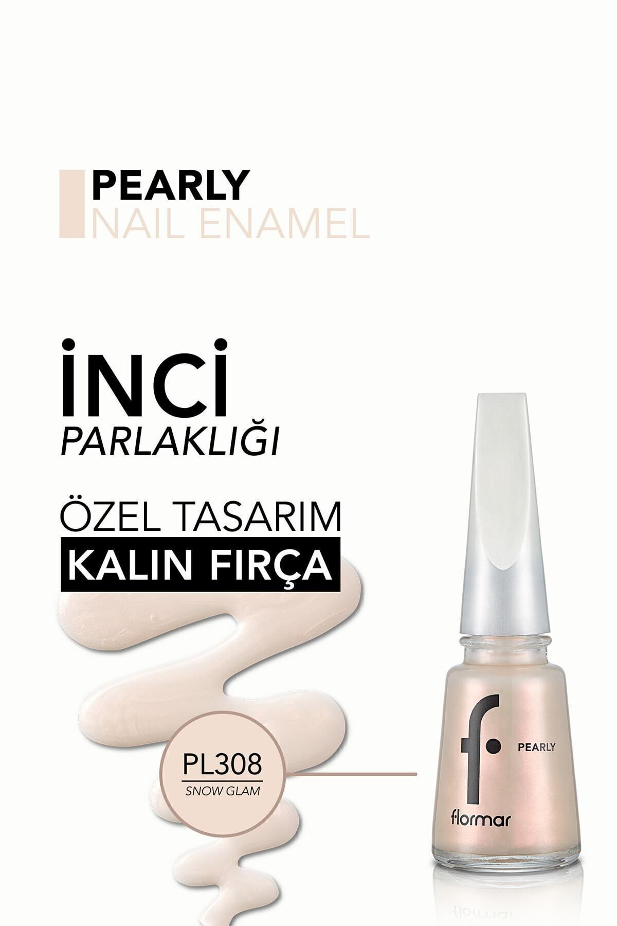Flormar Sedefli Parlak Oje (Beyaz) - Pearly Nail Enamel - Pl308 Snow Glam