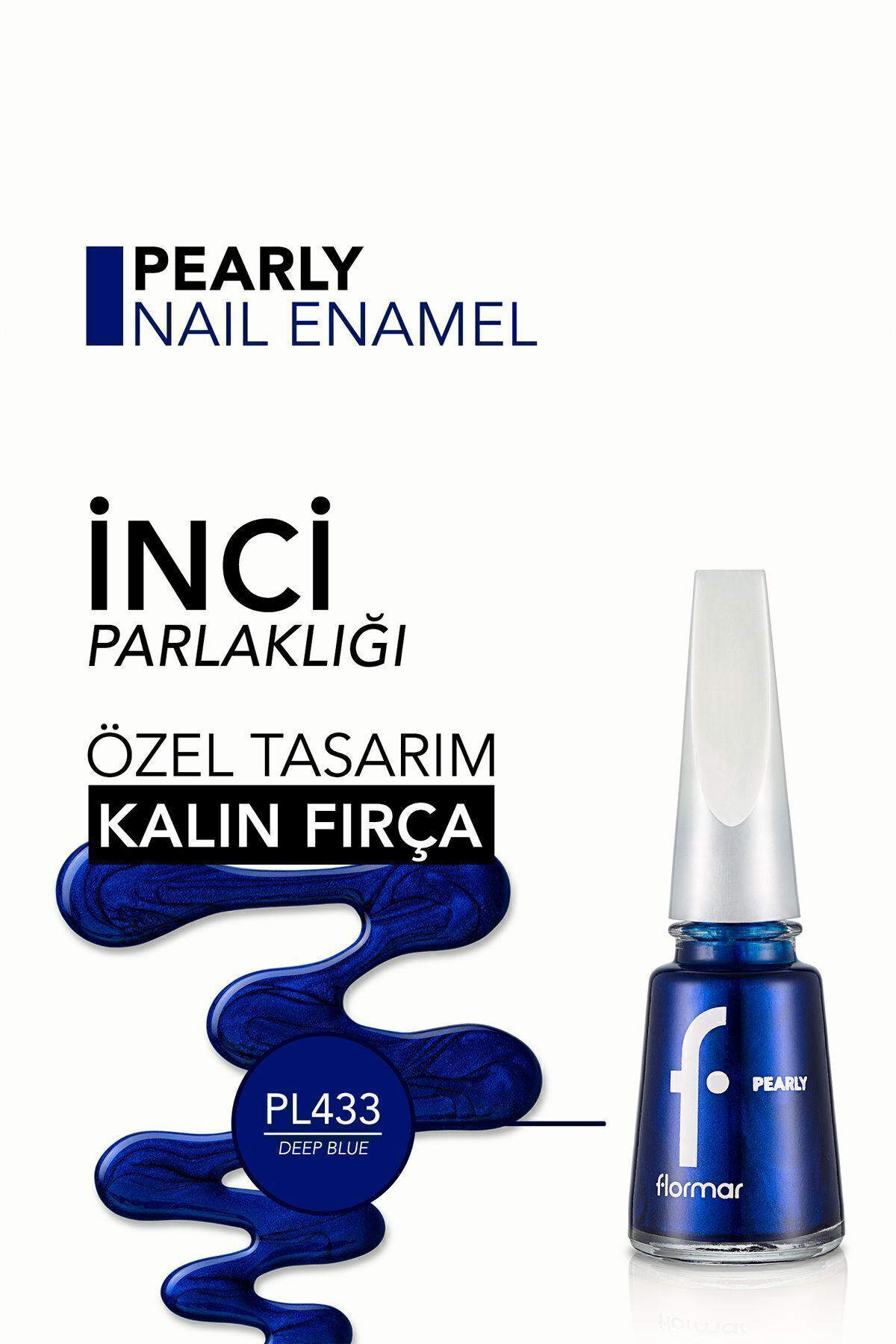 Flormar Sedefli Parlak Oje (Mavi) - Pearly Nail Enamel - Pl433 Deep Blue