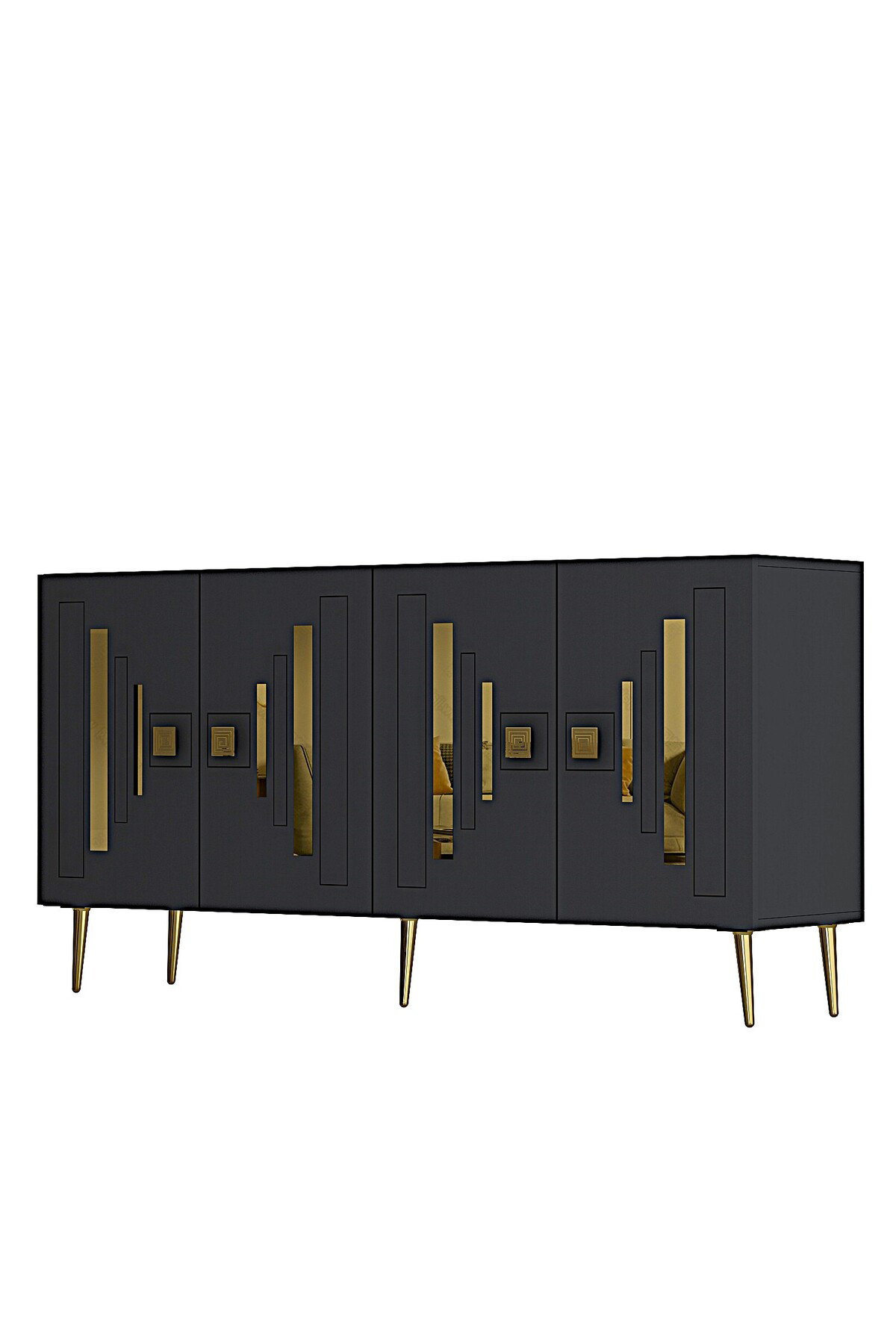 Cantek Dizayn Sedunact (Kb150) Konsol Antrasit-Altin