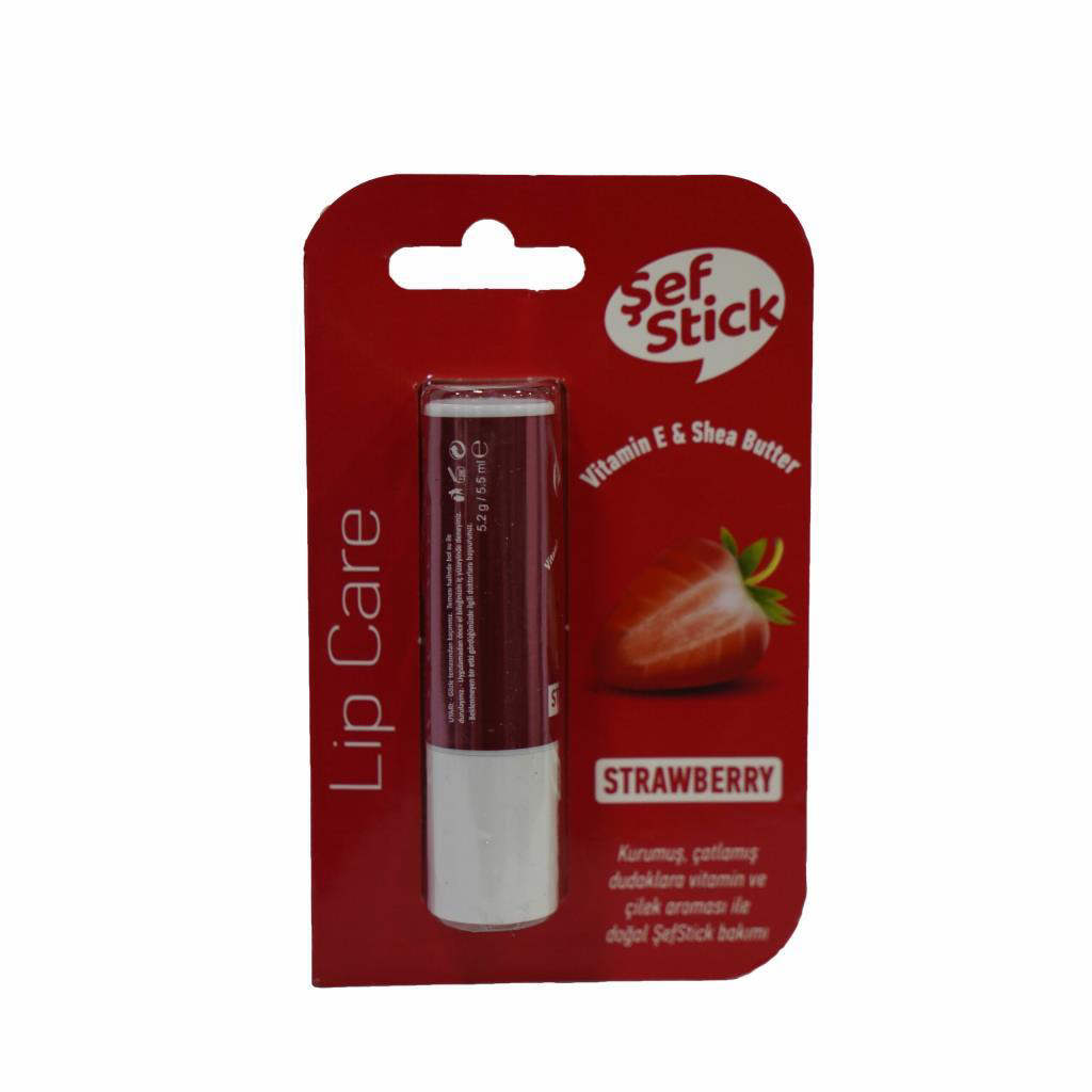 Şef Stick Vitamin E & Shea Butter Çilek Dudak Bakım Kremi Şef Stick Vitamin E & Shea Butter Çilek Dudak Bakım Kremi