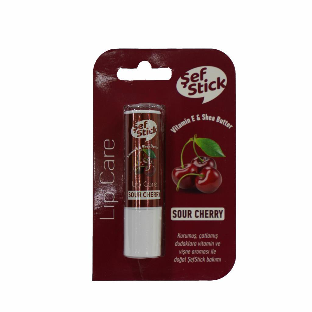 Şef Stick Vitamin E & Shea Butter Vişne Dudak Bakım Kremi Şef Stick Vitamin E & Shea Butter Vişne Dudak Bakım Kremi