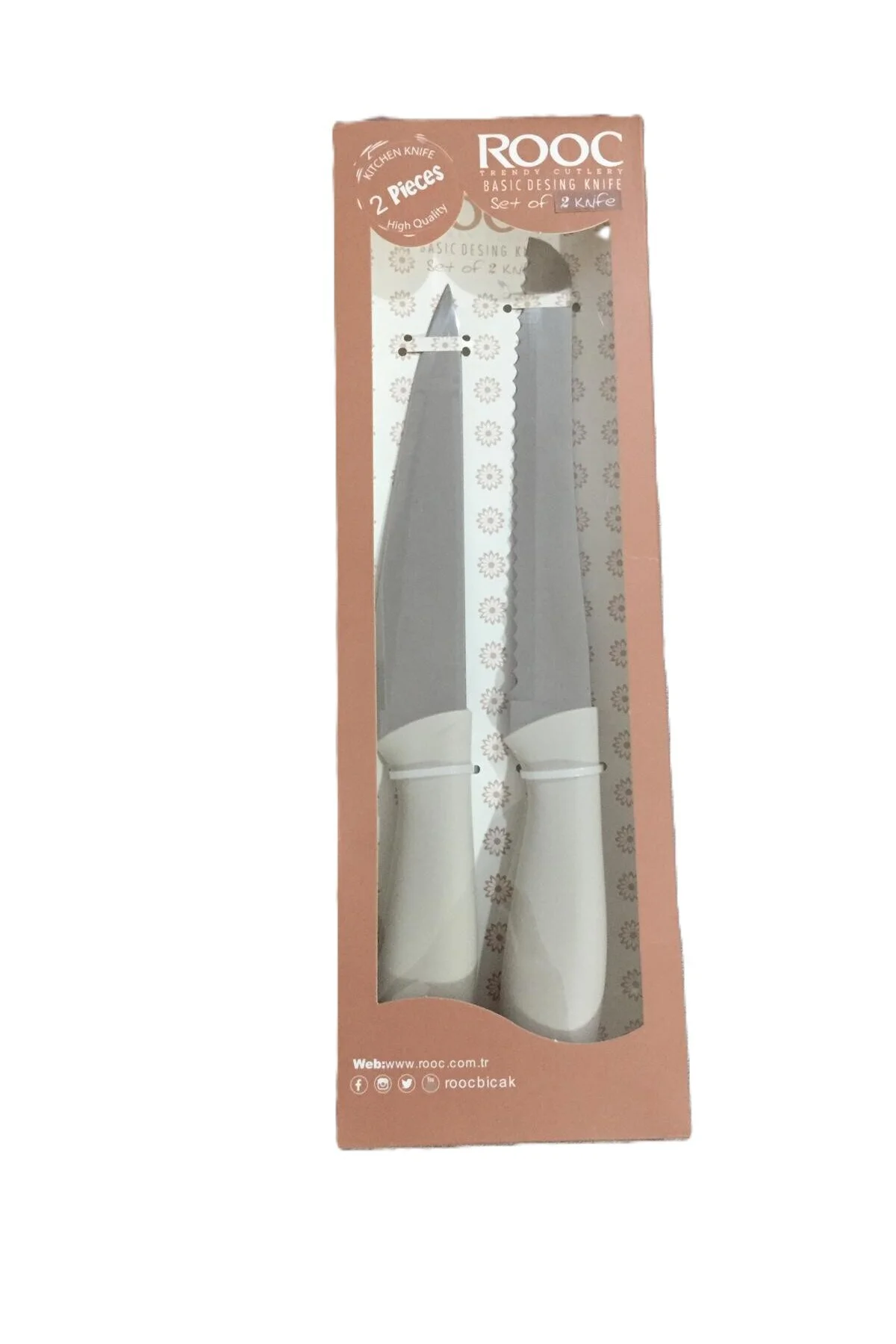 Şef ve Ekmek Bıçağı İkili Set / KT-02-Bej