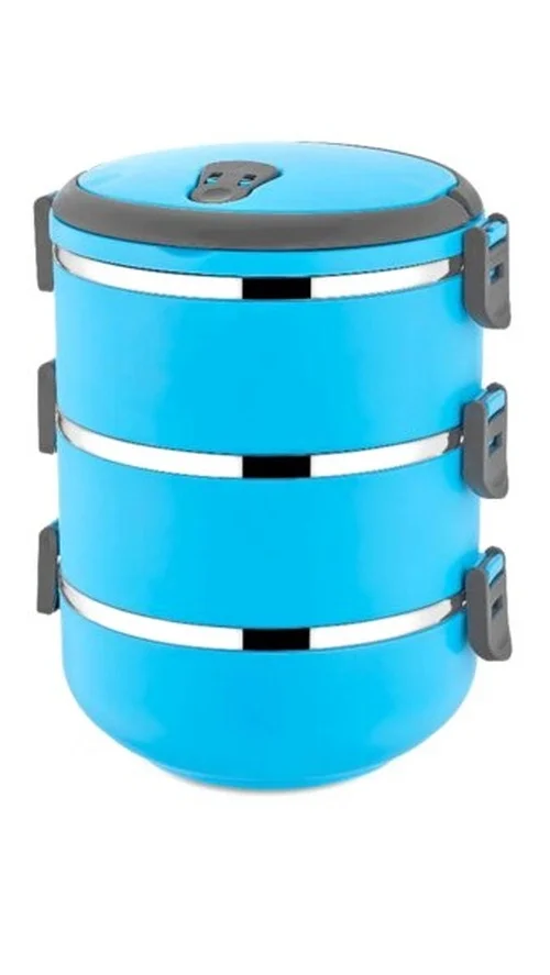Sefer Tası Yemek Termosu Saklama Kabı Termosu 3lü - Mavi Bx40