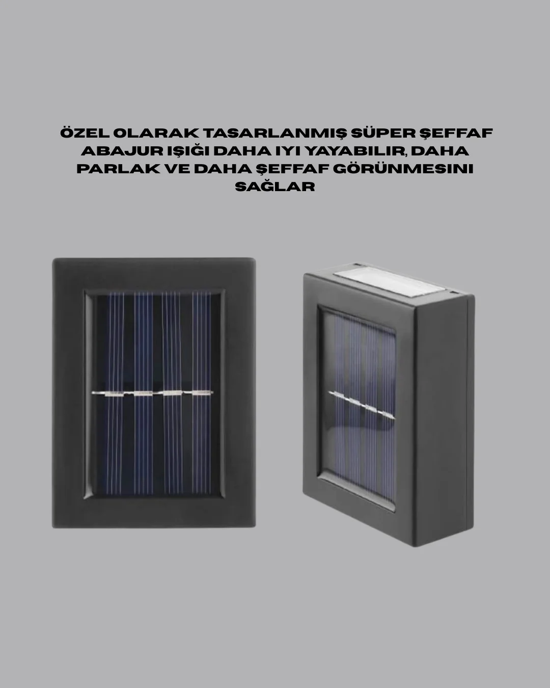 Şeffaf Abajurlu Duvar Tipi Solar Işık