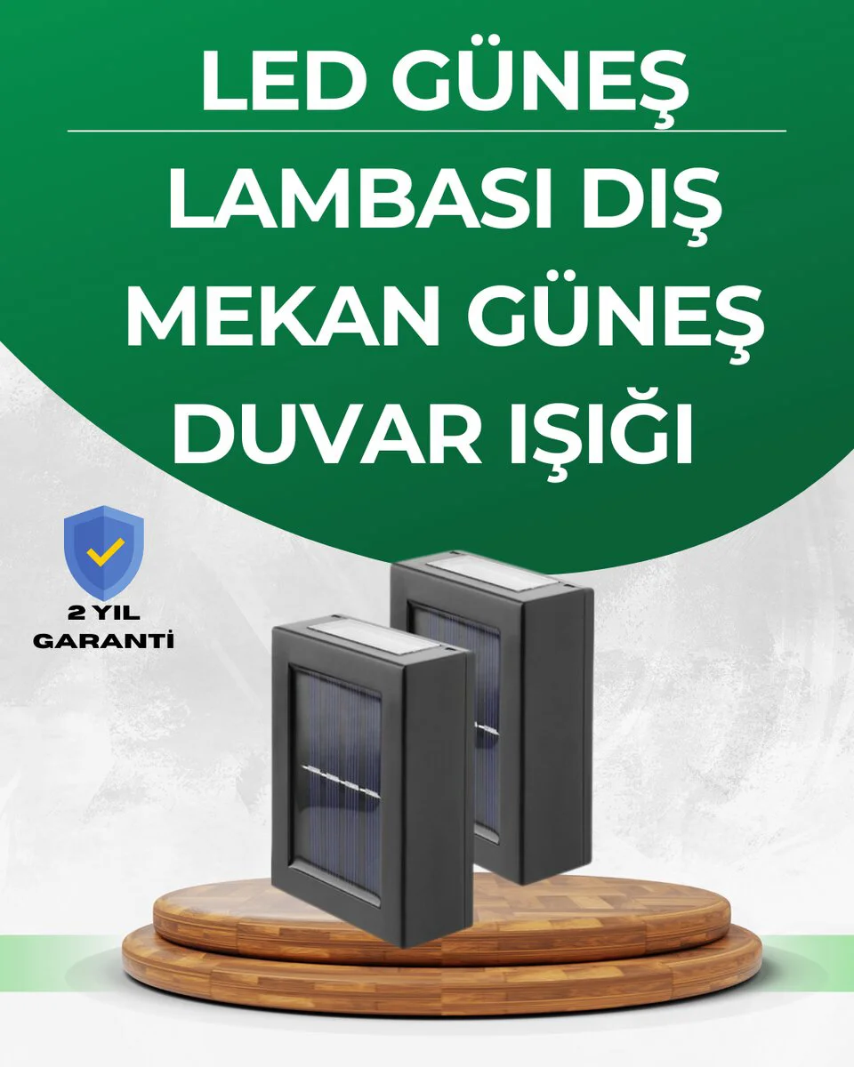 Şeffaf Abajurlu Duvar Tipi Solar Işık - Güneş Enerjili LED Duvar Lambası
