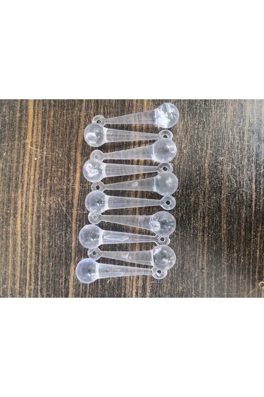 Şeffaf Akrilik Damla Taş Seti, 10 Parça, Canlı Turuncu Renkli