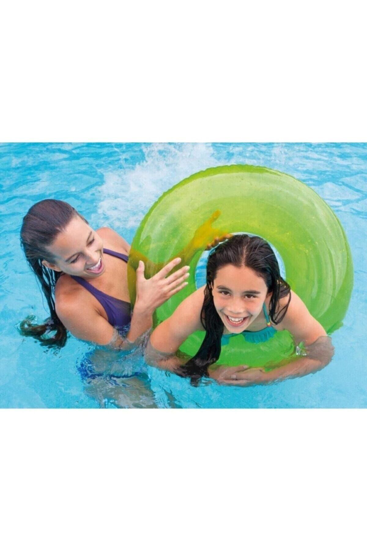 İntex Şeffaf Baskılı Jumbo Simit 76 Cm - 59260 Pembe