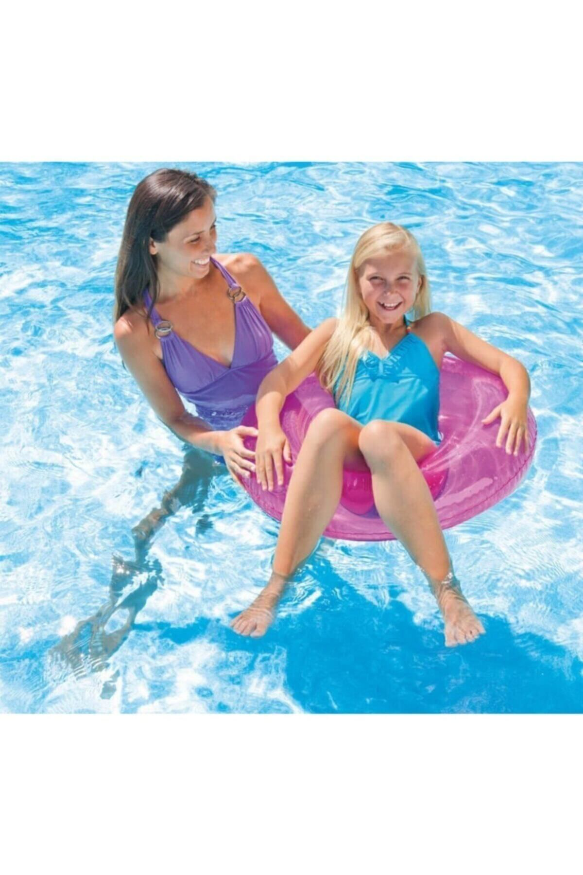 İntex Şeffaf Baskılı Jumbo Simit 76 Cm - 59260 Pembe