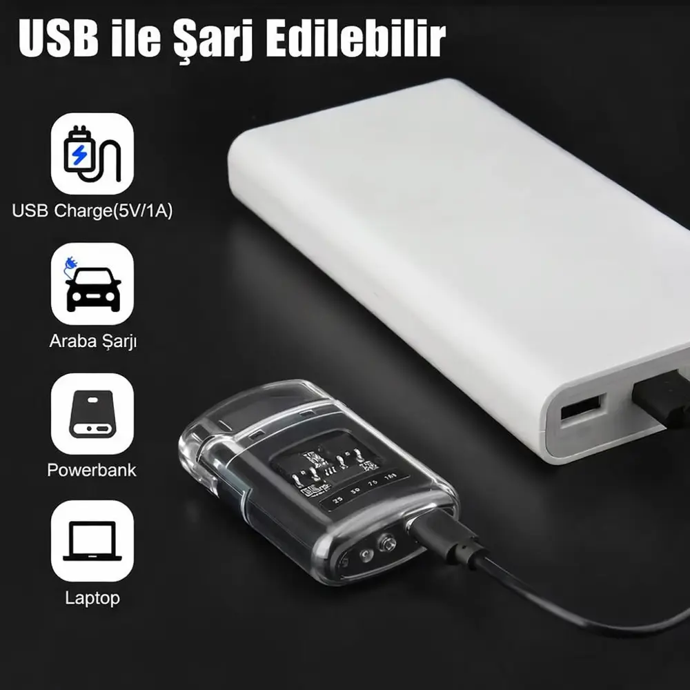 Şeffaf Çift Yaylı USB Şarjlı Elektronik Çakmak – Rüzgar Geçirmez, Şeffaf Çift Yaylı USB Şarjlı Elektronik Çakmak – Rüzgar Geçirmez,