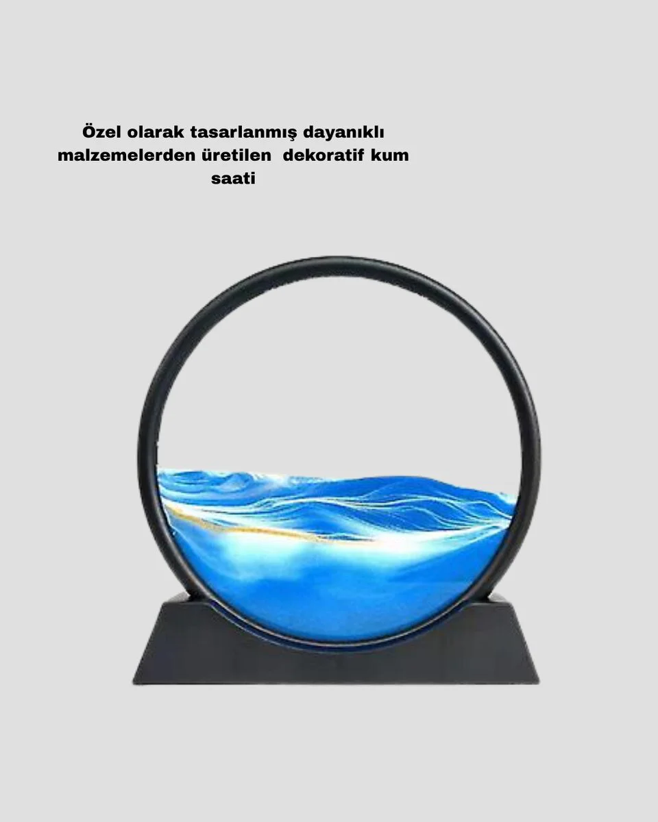 Şeffaf Dekoratif Kum Saati – Dayanıklı Gövde Minimalist Stil Masa ve Vitrin Aksesuarı