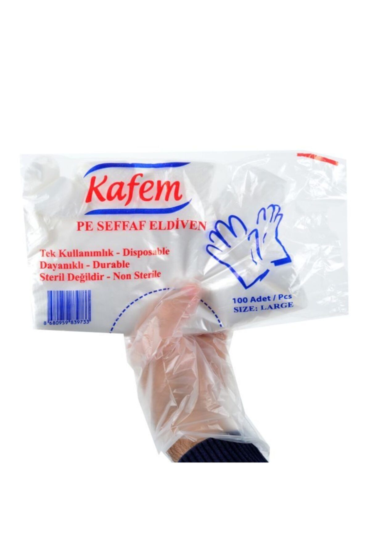 Kafem Şeffaf Eldiven / Poşet Eldiven 100 Lü X 100 Paket (Koli) - 60 Gram