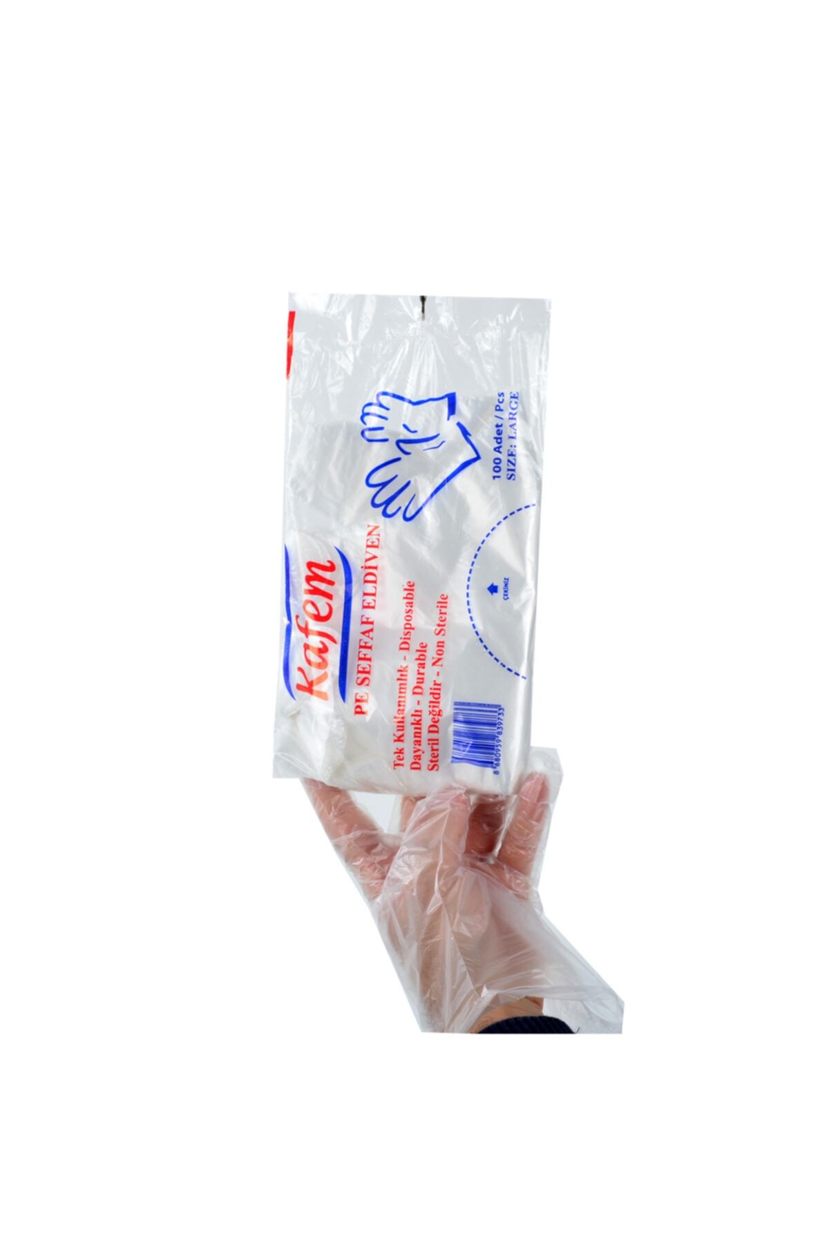 Kafem Şeffaf Eldiven / Poşet Eldiven 100 Lü X 100 Paket (Koli) - 60 Gram