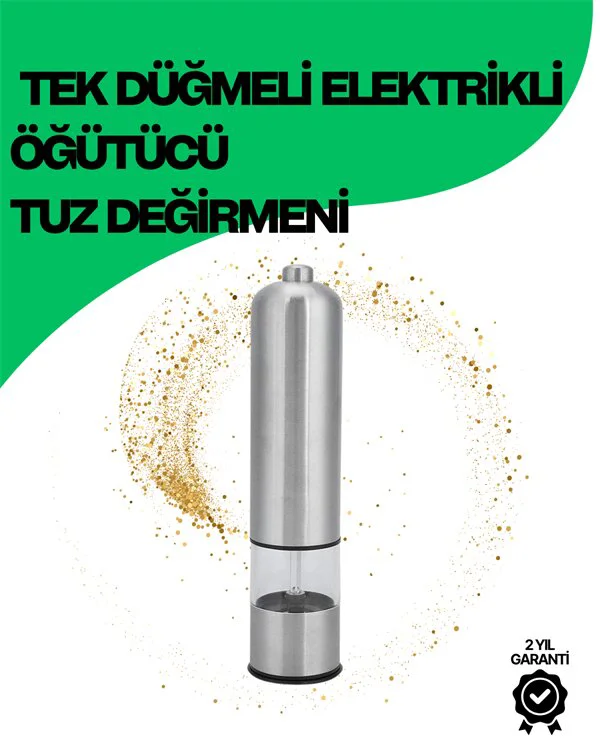 Şeffaf Hazneli Elektrikli Tuz Karabiber Öğütücü - Kablosuz Baharat Öğütme