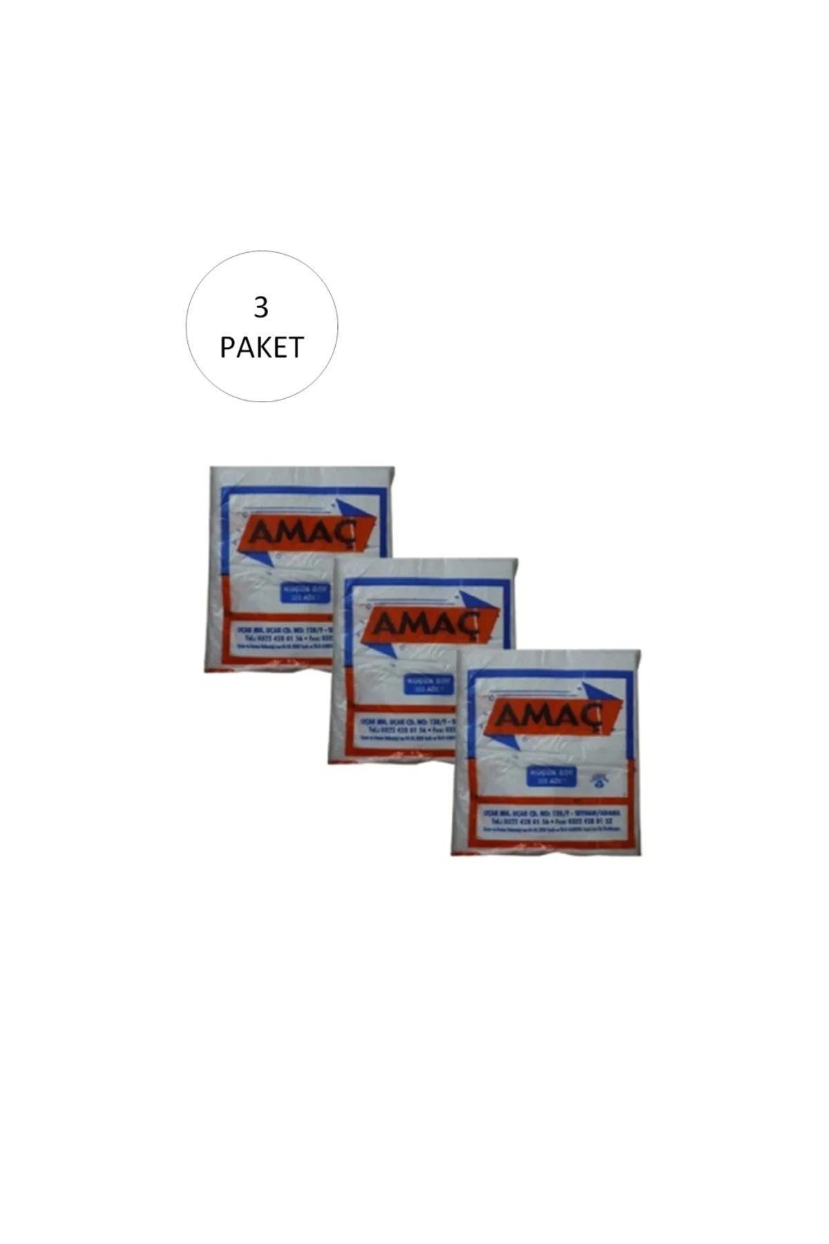 Şeffaf Hışır Atlet Poşet Küçük Boy 25x42 Cm 650 Gr (3 Paket-Takri