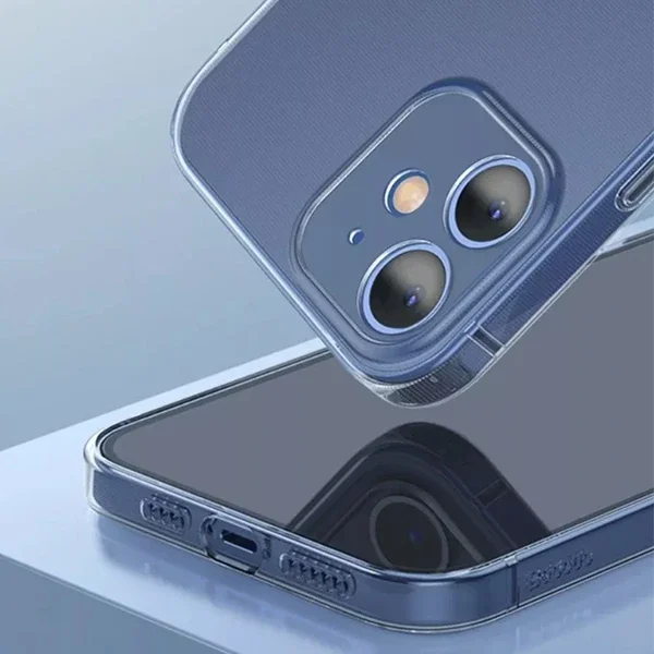 Şeffaf iPhone 12 Kılıf 6.1” - Sarılmaz Kamera Korumalı İnce Silikon Kabuk