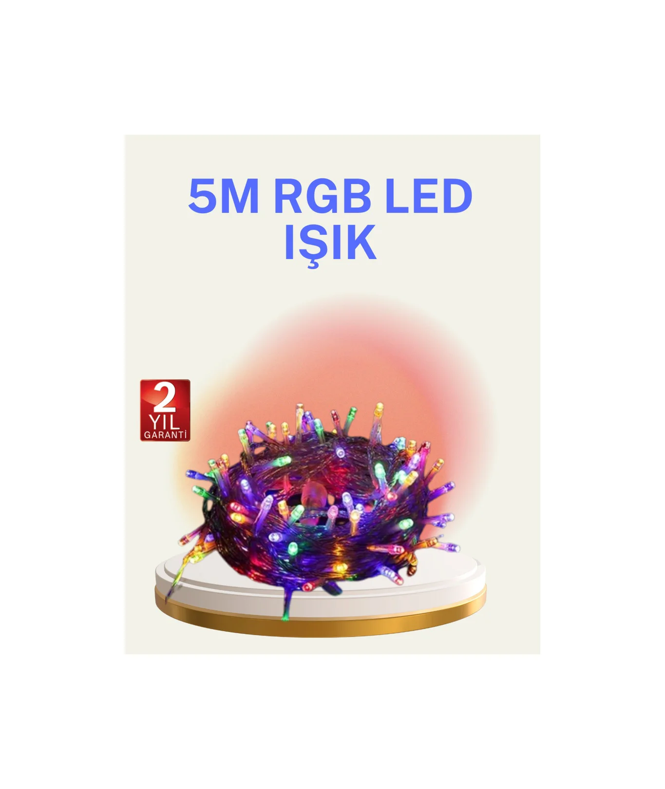 Şeffaf Kablolu 50 Ampullü 5 Metre Led Işık Dekoratif Aydınlatma D