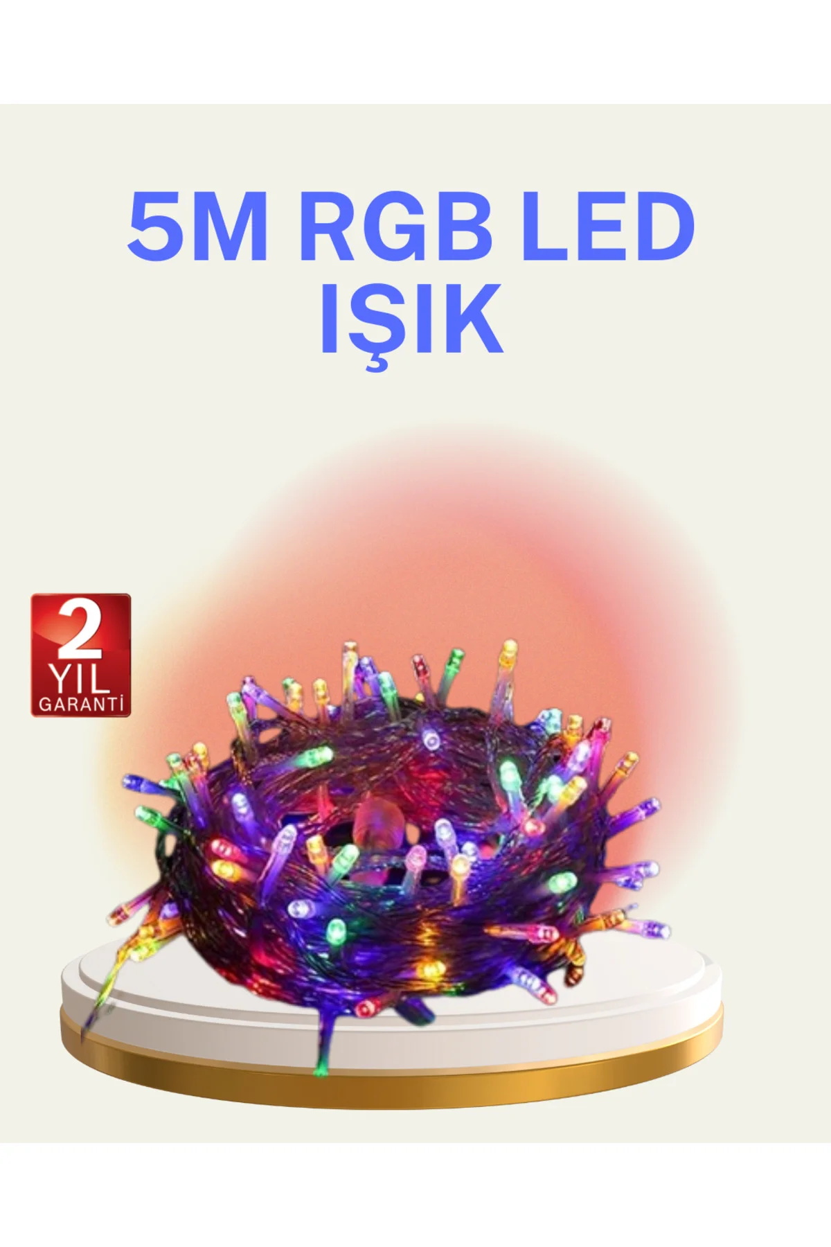 Şeffaf Kablolu 50 Ampullü 5 Metre Led Işık Dekoratif Aydınlatma