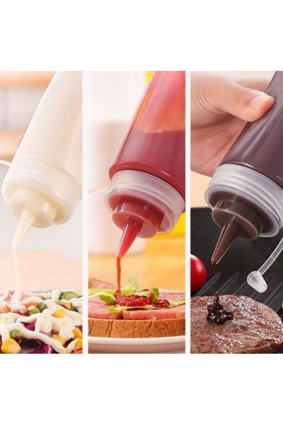 Ok Aksesuar Şeffaf Kapakli Sizdirmaz Yağlik Sosluk Şişesi Plastik Yağdanlik 4