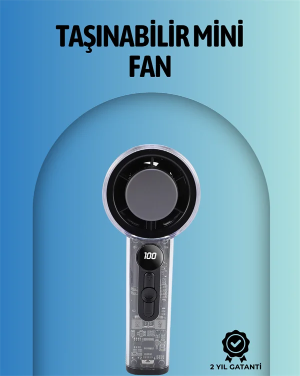 Şeffaf Kasa El Fanı | 5V 2A | 100 Kademeli Hava Akışı | Type-C Girişli Fiyatı, Yorumları ve Özellikleri