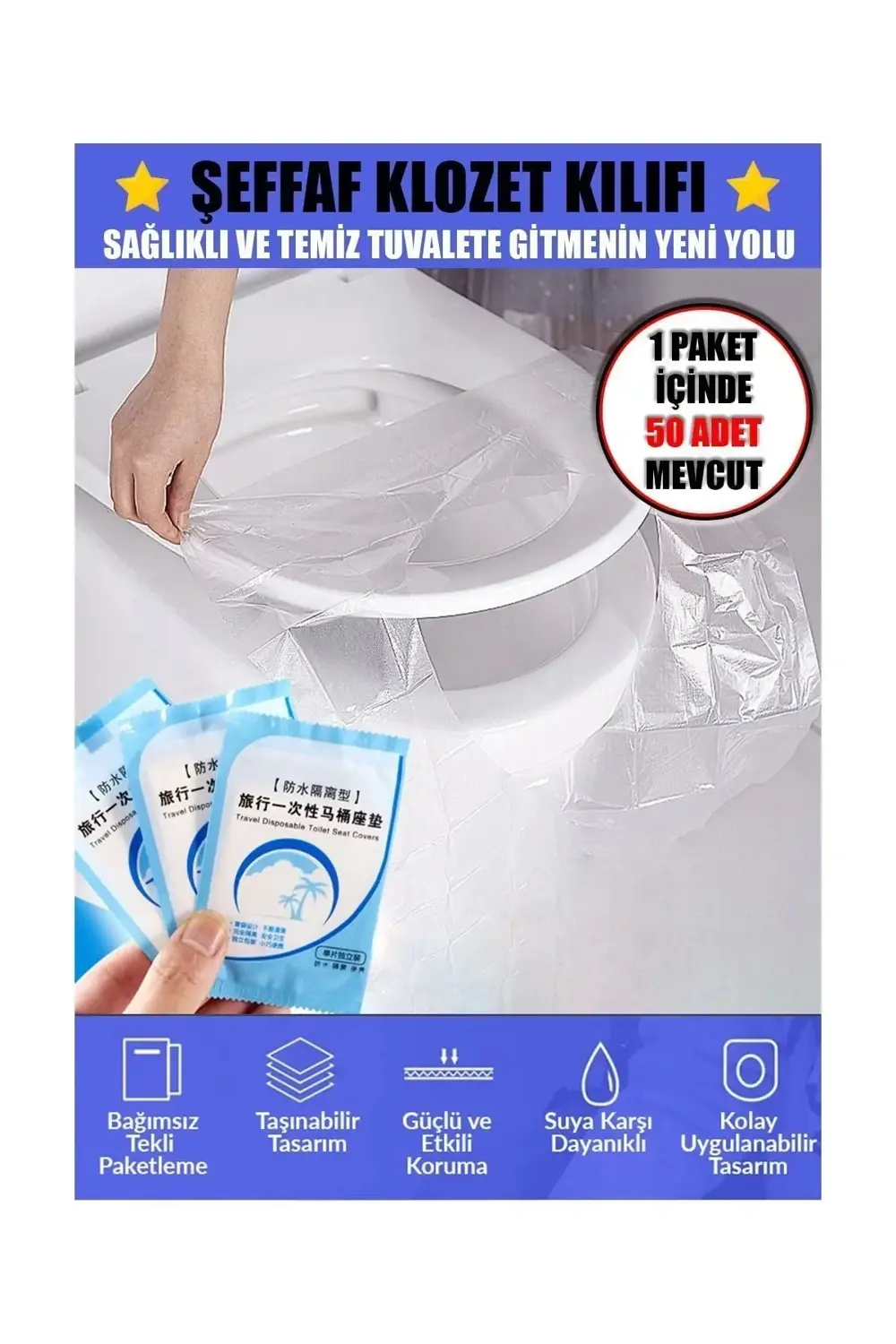 ŞEFFAF KLOZET KAPAĞI KILIFI (25 ADET)