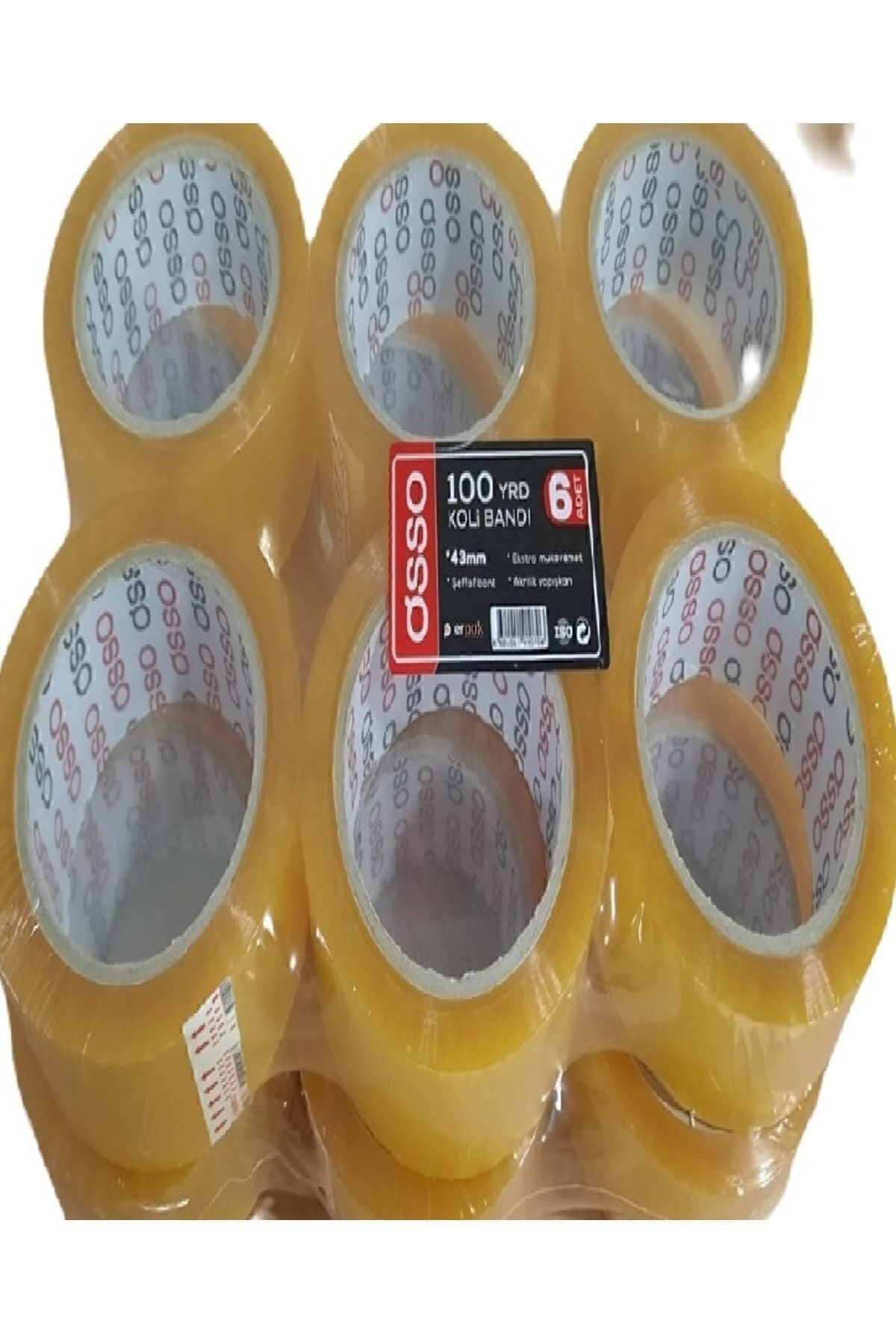 Şeffaf Koli Bandı 43x100yrd (90 METRE) - 6 Adet