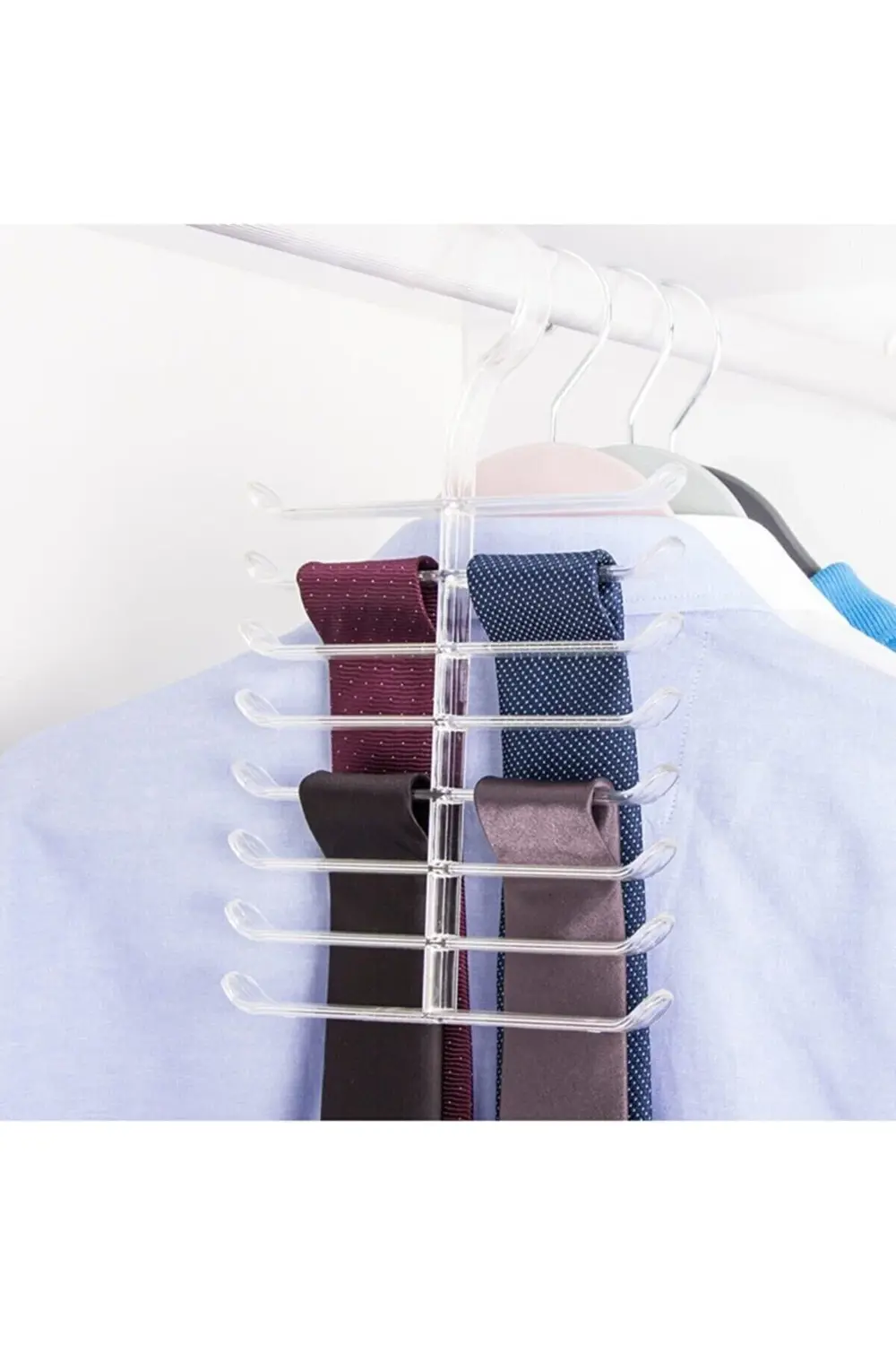 Şeffaf Kravat Askısı 16 Gözlü Kravat Düzenleyici