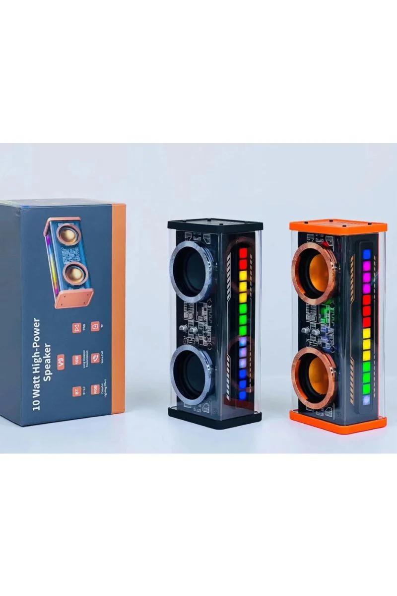 Şeffaf Mecha RGB Işıklı Bluetooth 5.0 Taşınabilir Hoparlör - TWS Stereo Kablosuz Hoparlör Fiyatı, Yorumları ve Özellikleri