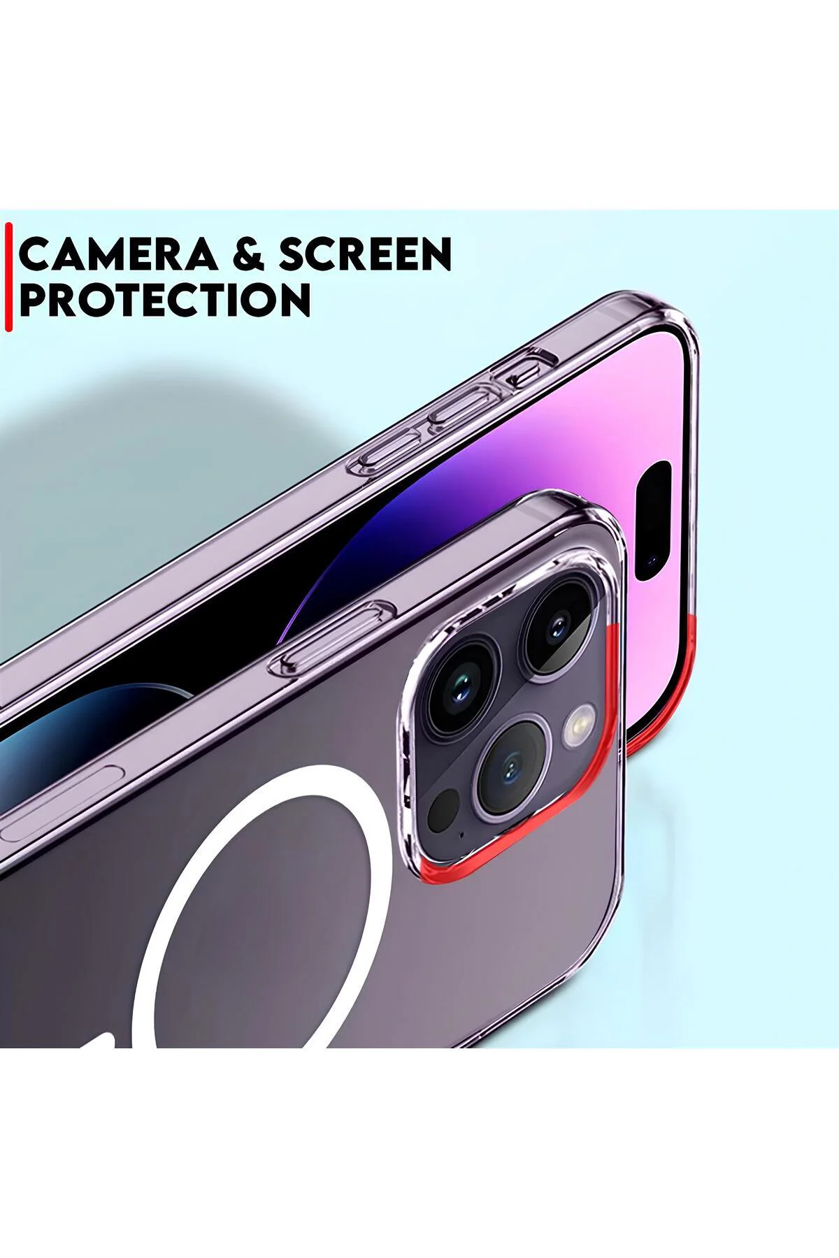 Şeffaf Mika Sararmaz Sert Magsafe Kılıf iPhone 14 Pro