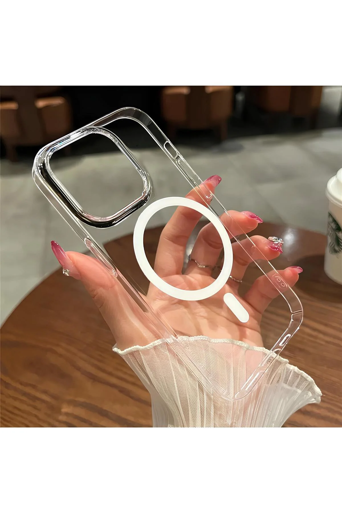 Şeffaf Mika Sararmaz Sert Magsafe Kılıf iPhone 14 Pro