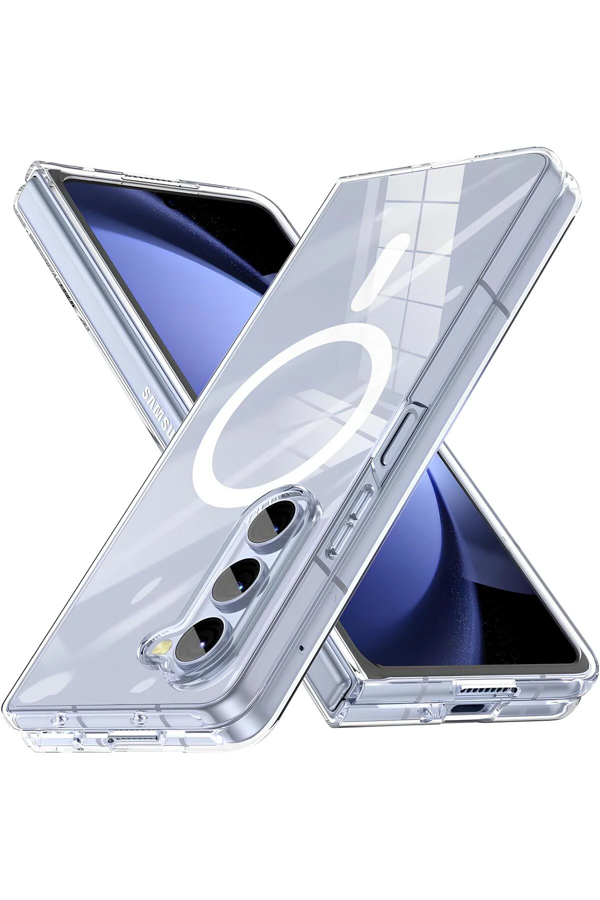 Şeffaf Mika Sararmaz Sert Magsafe Kılıf Galaxy Z Fold 5