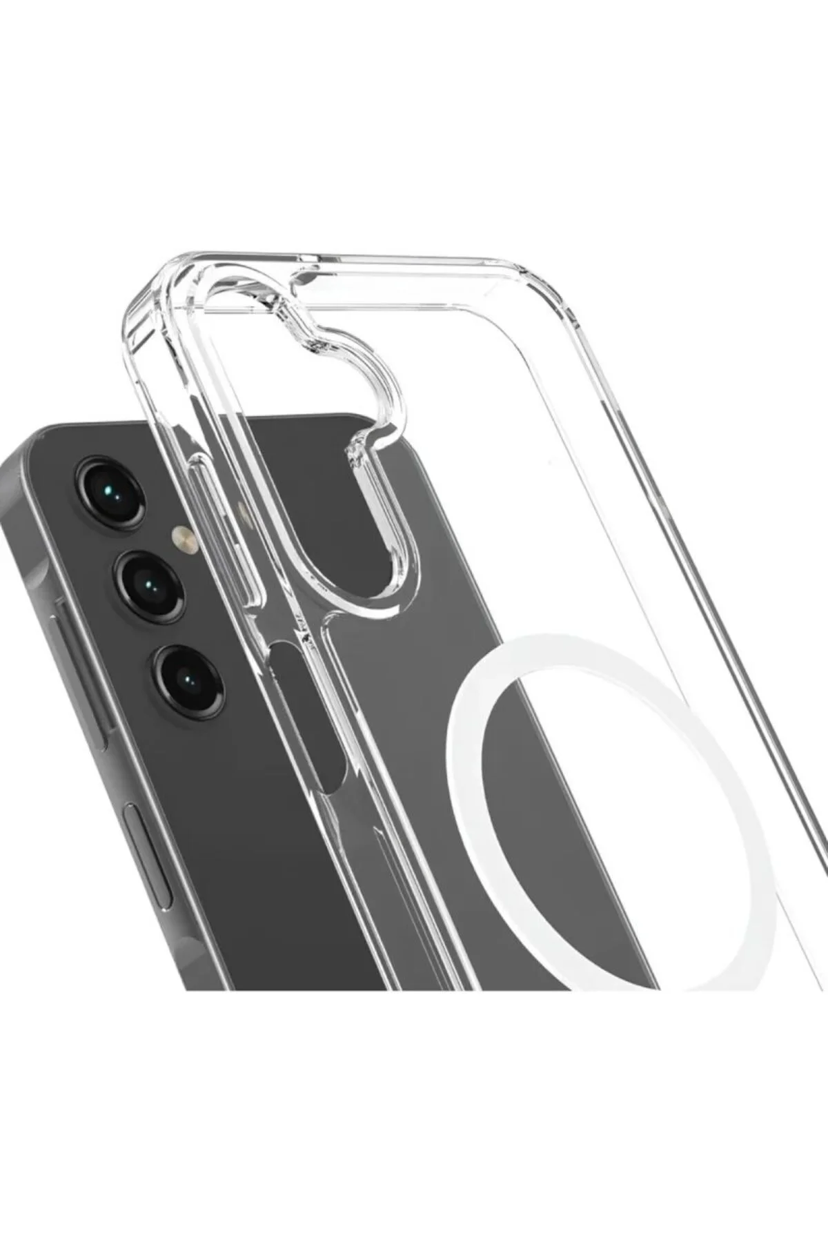 Şeffaf Mika Sararmaz Sert Magsafe Kılıf Galaxy S24 Plus