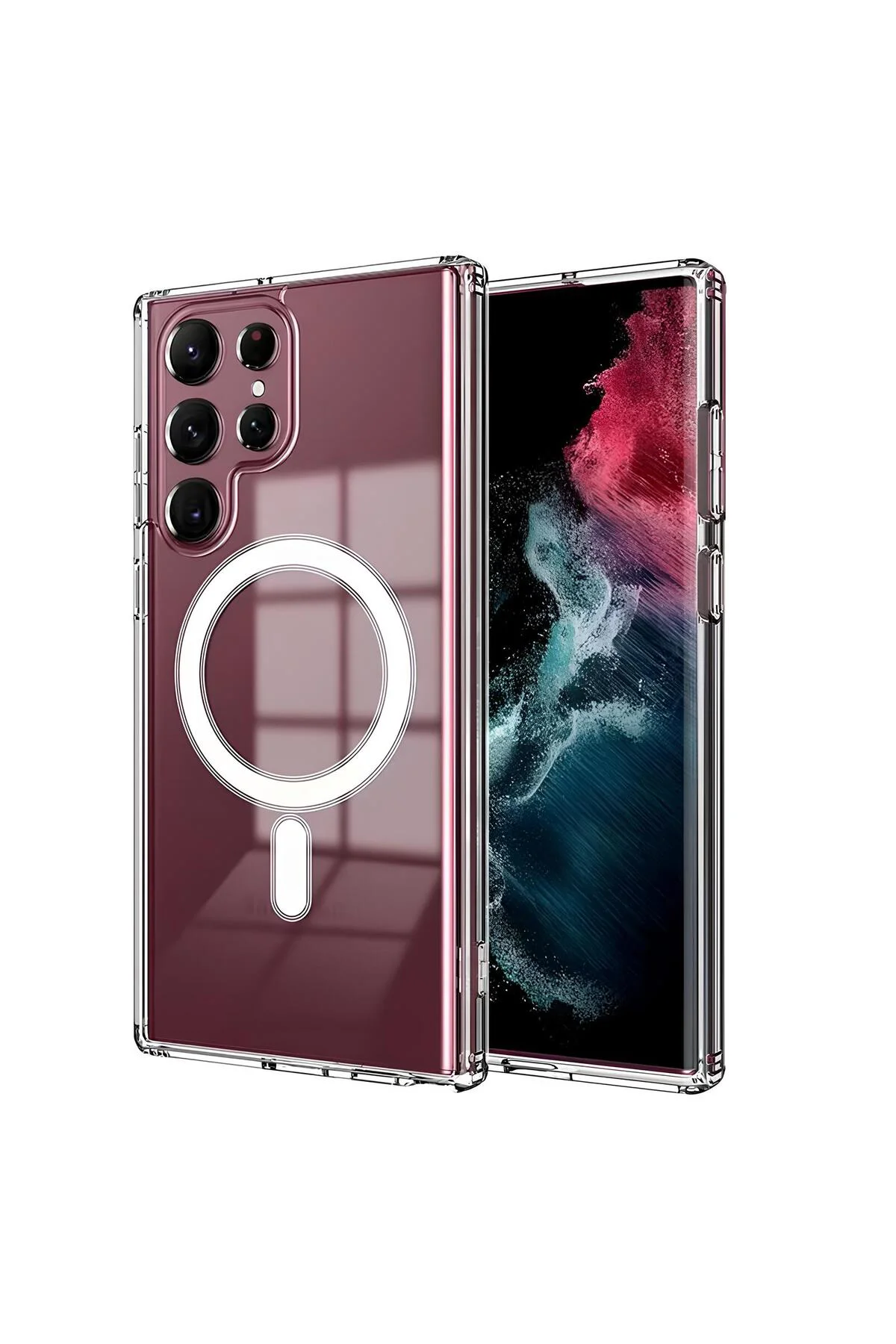 Şeffaf Mika Sararmaz Sert Magsafe Kılıf Galaxy S23 Ultra