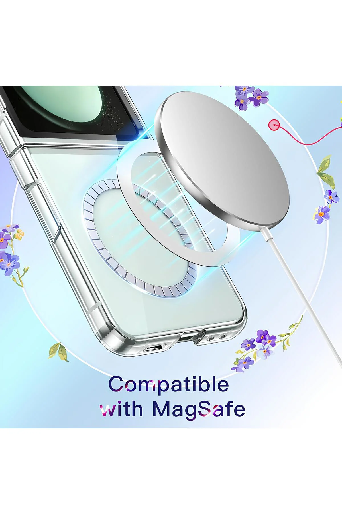 Şeffaf Mika Sararmaz Sert Magsafe Kılıf Galaxy Z Flip 4
