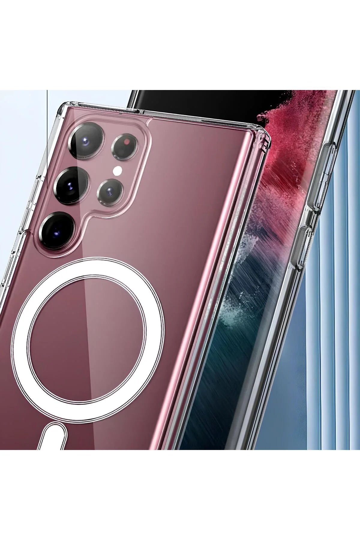Şeffaf Mika Sararmaz Sert Magsafe Kılıf Galaxy S23 Ultra