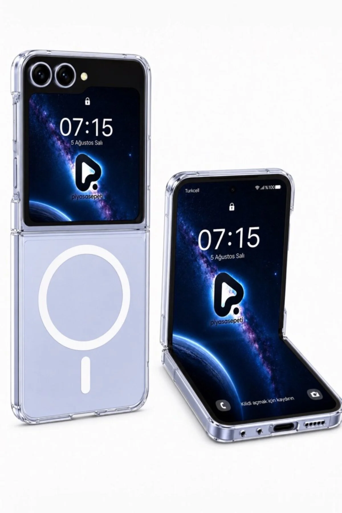 Şeffaf Mika Sararmaz Sert Magsafe Kılıf Galaxy Z Flip 5