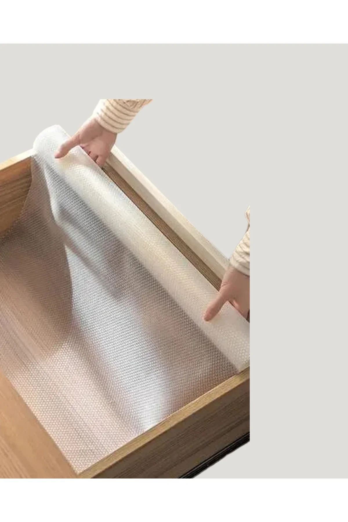 Şeffaf mutfak raflığı ve çekmece kaplaması kaydırmaz pvc